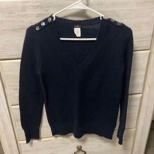 V-neck navy sweater